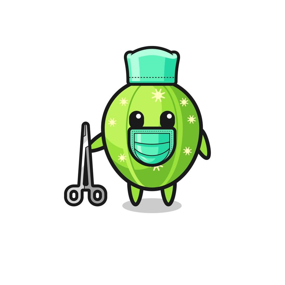 surgeon cactus mascot character vector