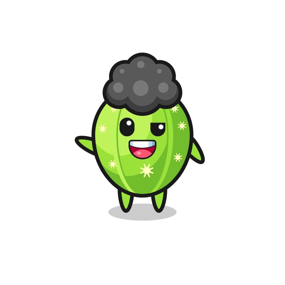 cactus character as the afro boy vector