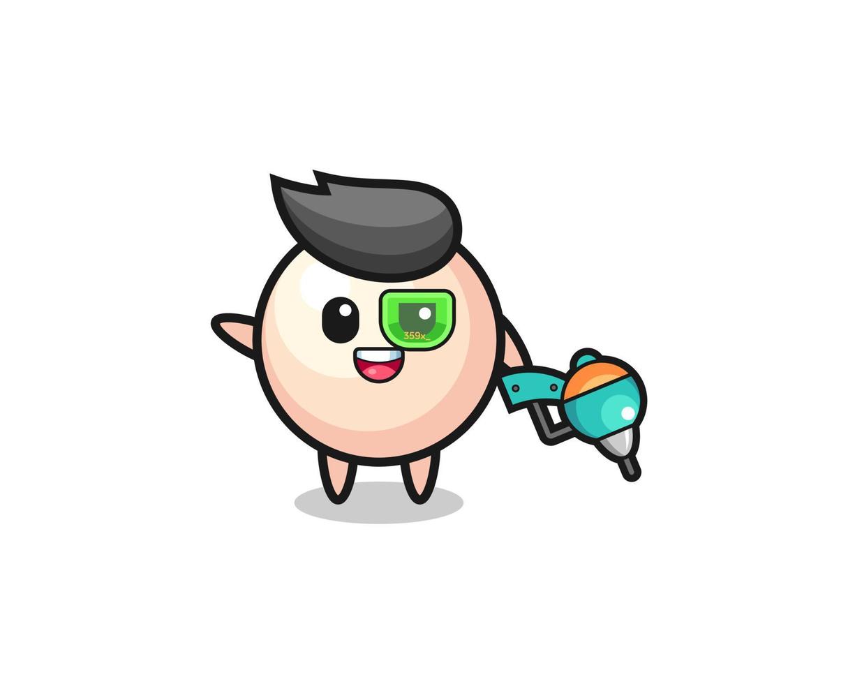 pearl cartoon as future warrior mascot vector