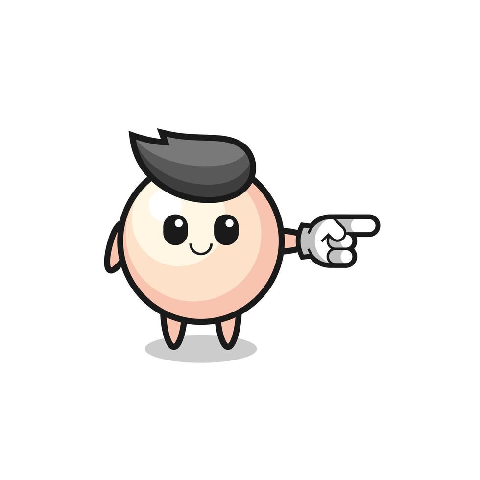 pearl mascot with pointing right gesture vector