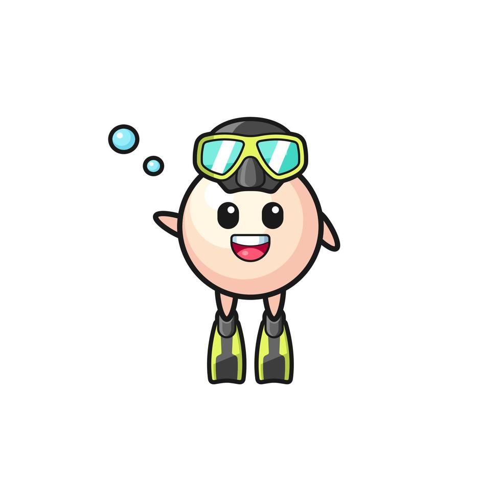 the pearl diver cartoon character vector