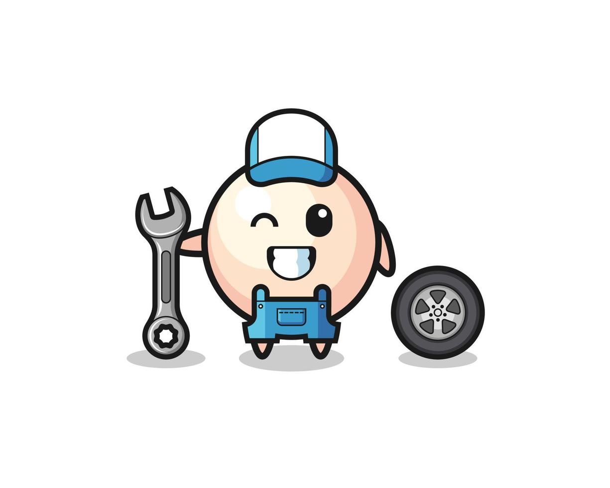 the pearl character as a mechanic mascot vector