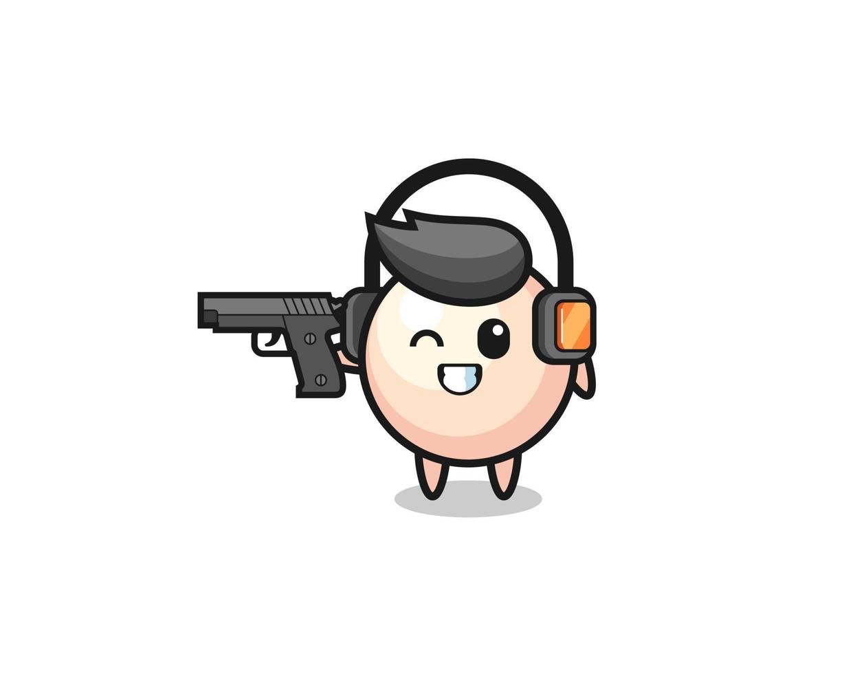 illustration of pearl cartoon doing shooting range vector