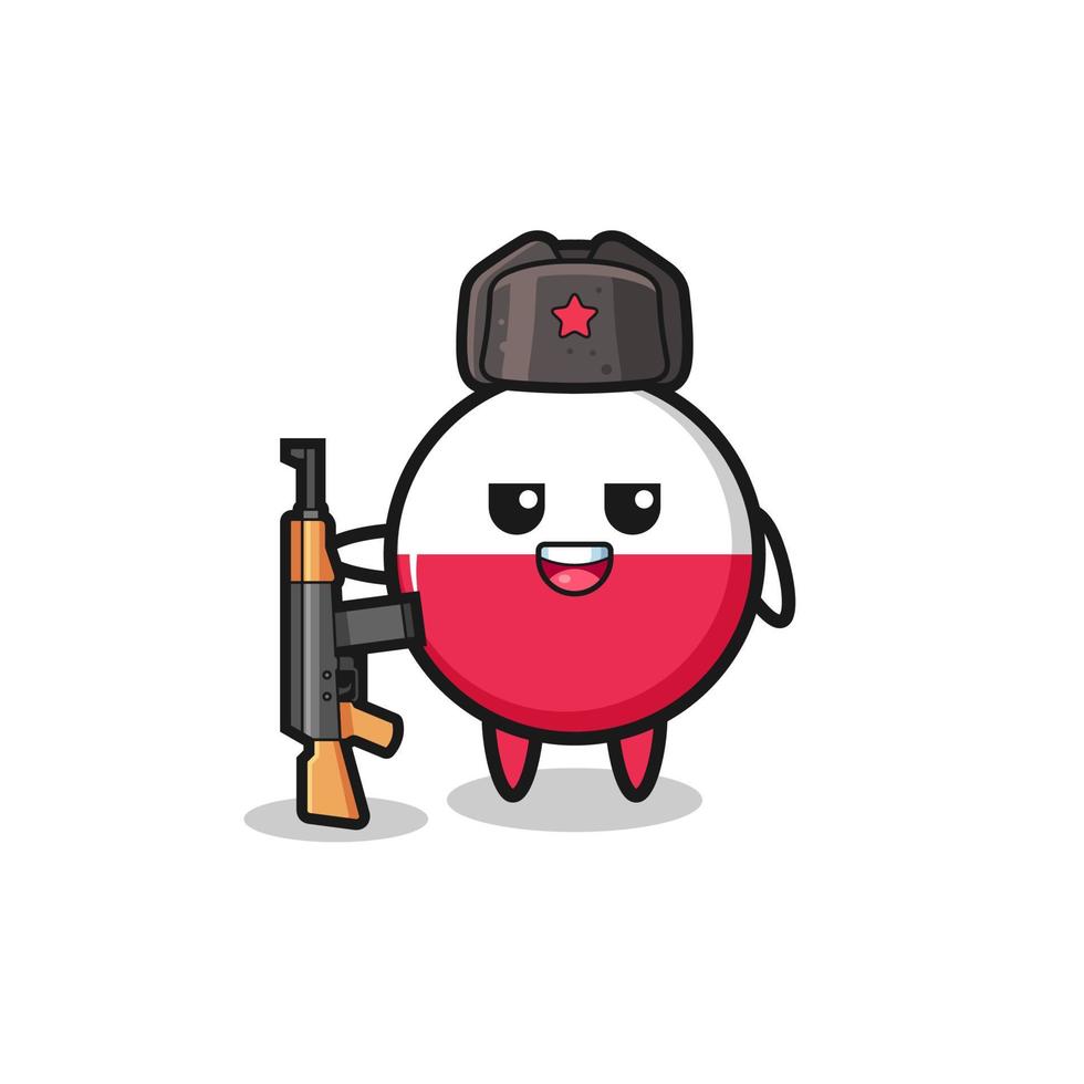 cute poland flag cartoon as Russian army vector