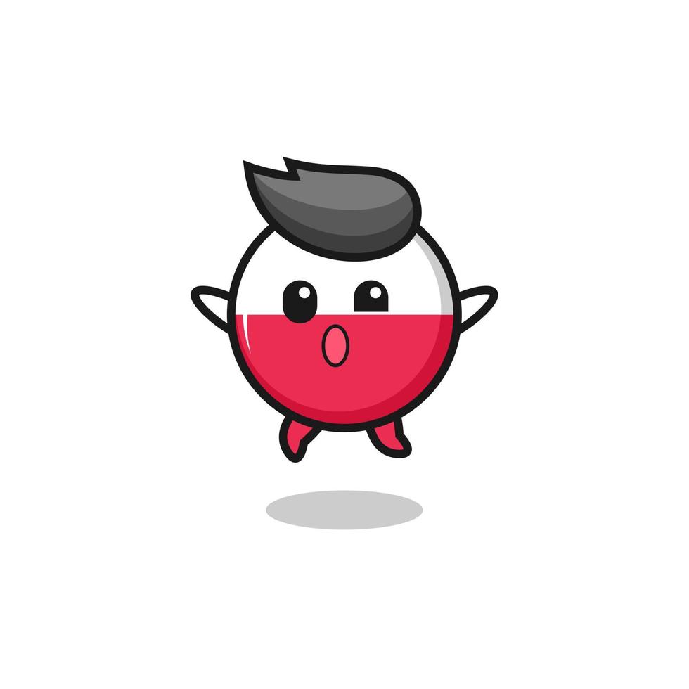 poland flag character is jumping gesture vector