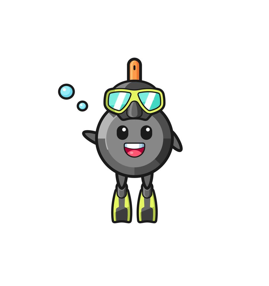 the frying pan diver cartoon character vector