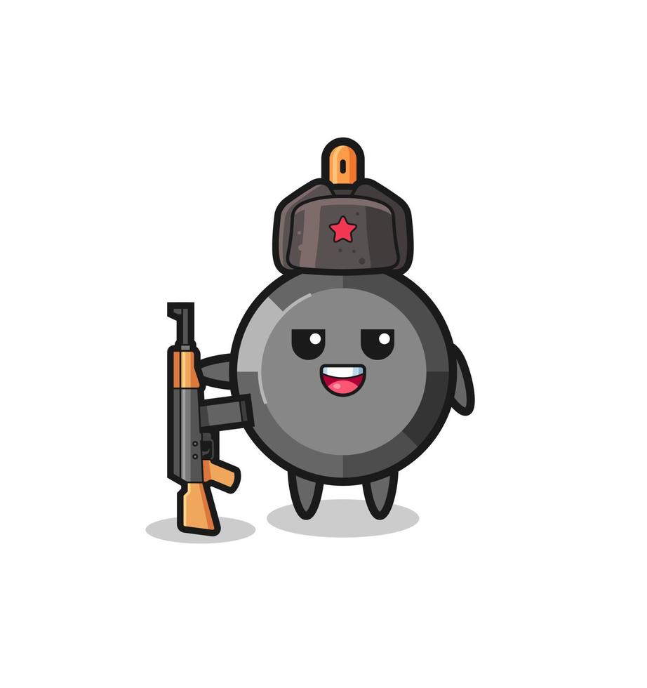 cute frying pan cartoon as Russian army vector