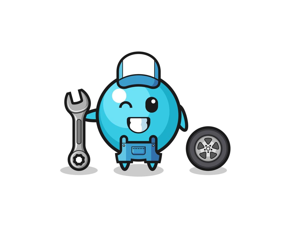 the blueberry character as a mechanic mascot vector