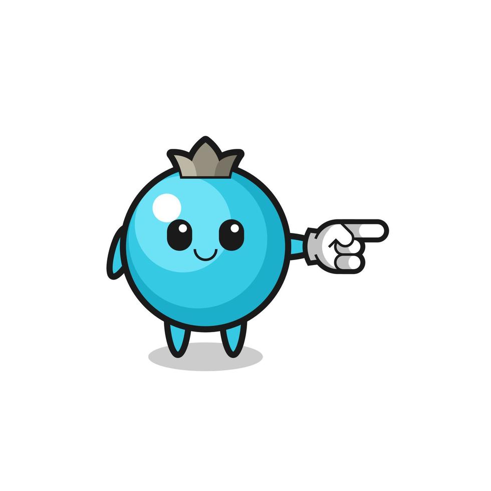 blueberry mascot with pointing right gesture vector