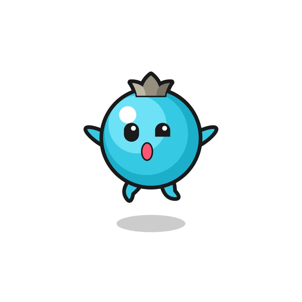 blueberry character is jumping gesture vector