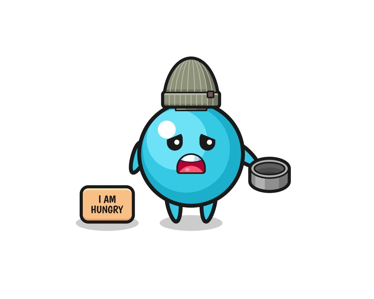 cute blueberry beggar cartoon character vector