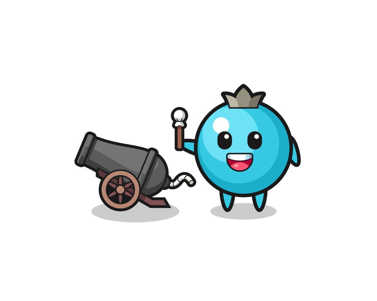 cute blueberry shoot using cannon vector