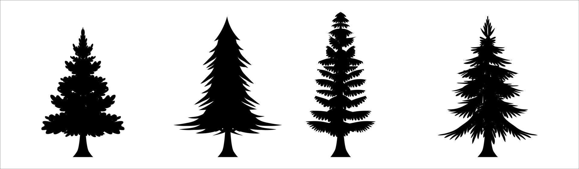 Christmas trees, vector set