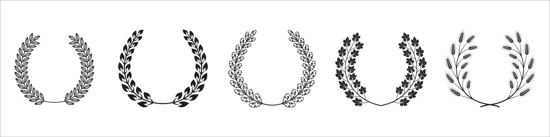 Black laurel wreaths vector