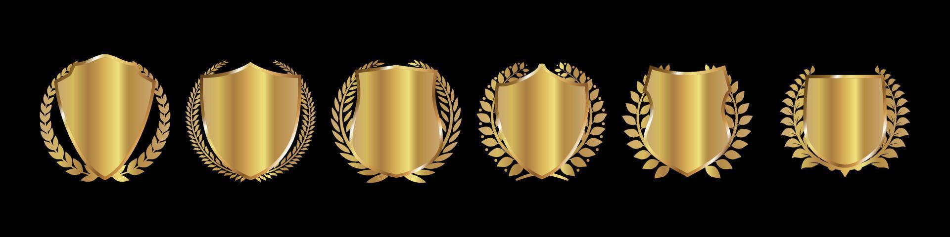 set of vector golden emblem