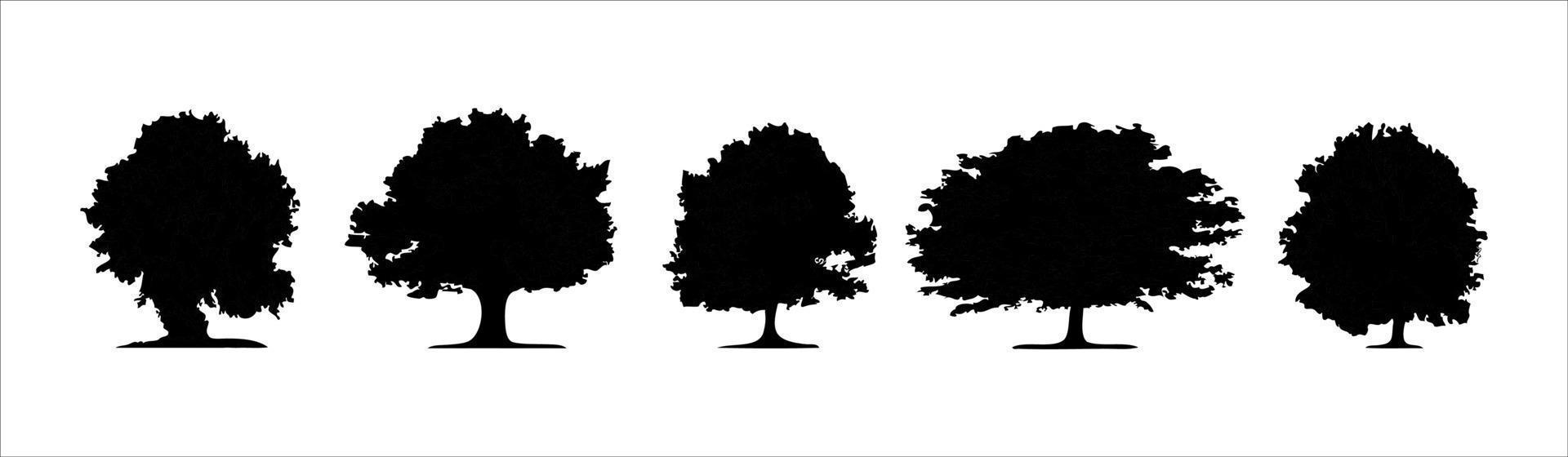 Incredibly Detailed Tree Silhouettes vector