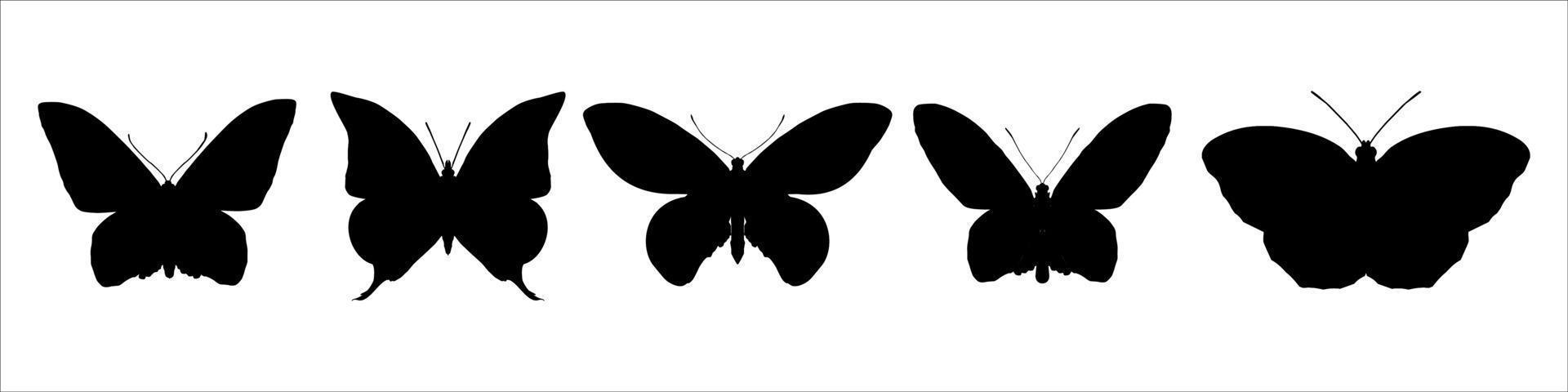 set silhouette butterfly vector