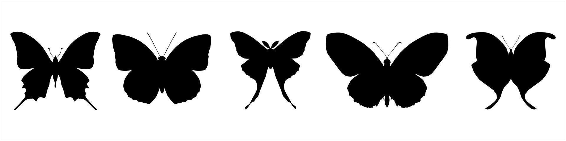 Black butterfly vector icons