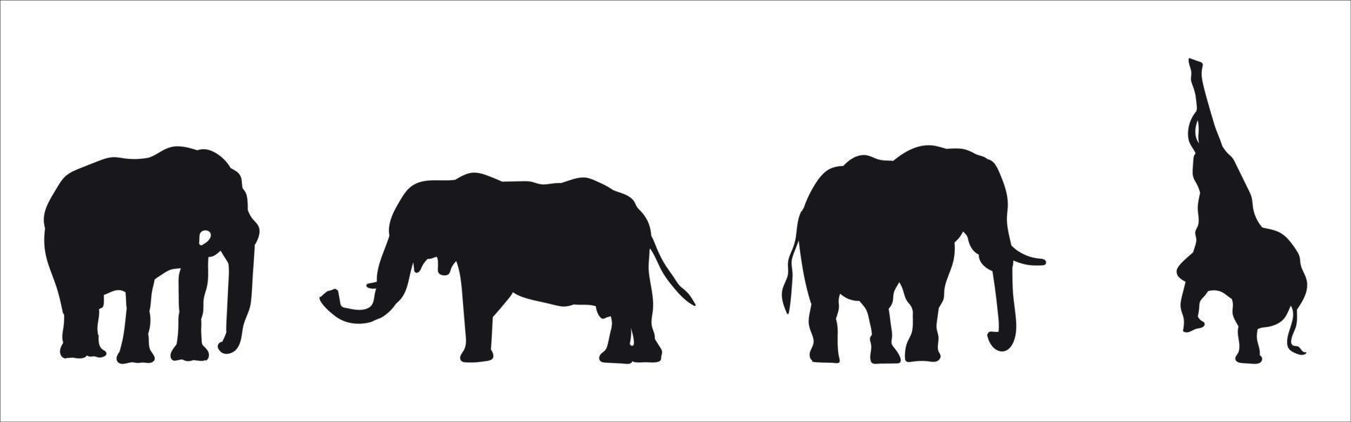 Vector elephant silhouettes