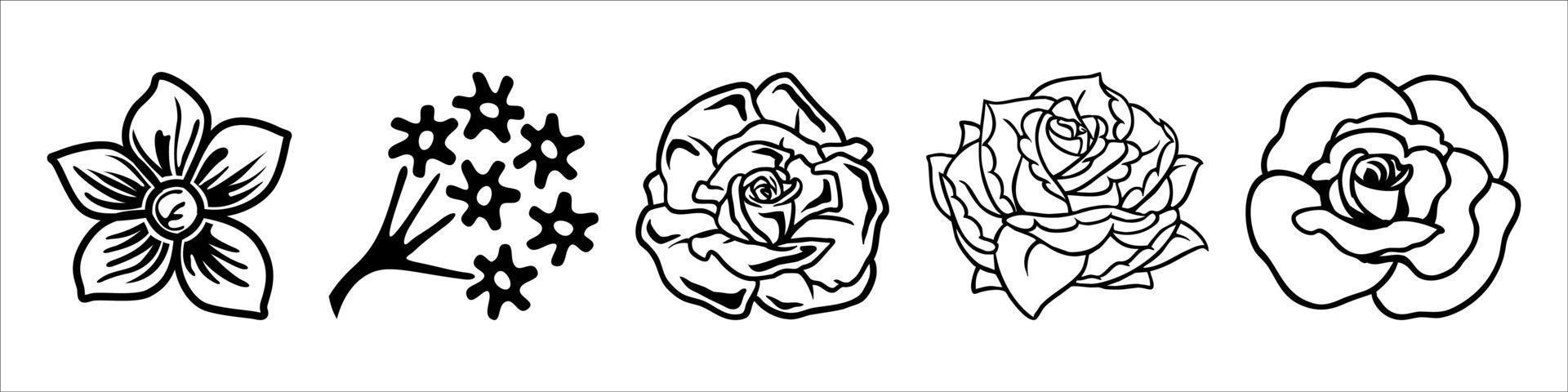 Hand drawn flowers vector