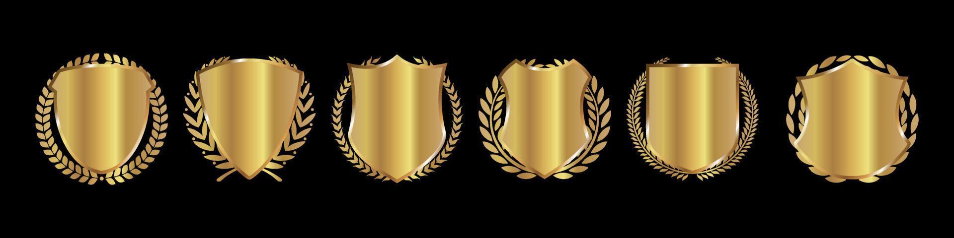 Golden laurel wreaths for quality guarantee design vector