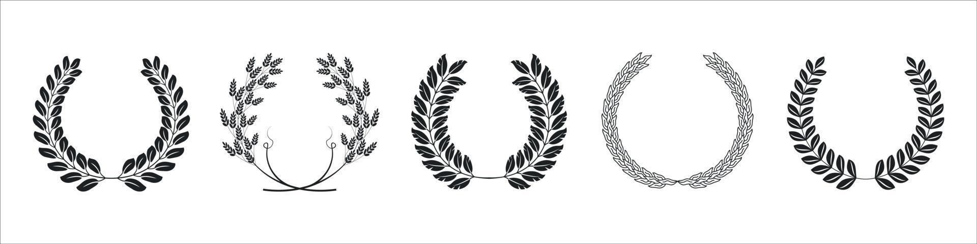 Hand drawn wreaths set. Vector design elements for cards, quotes, invitations and posters