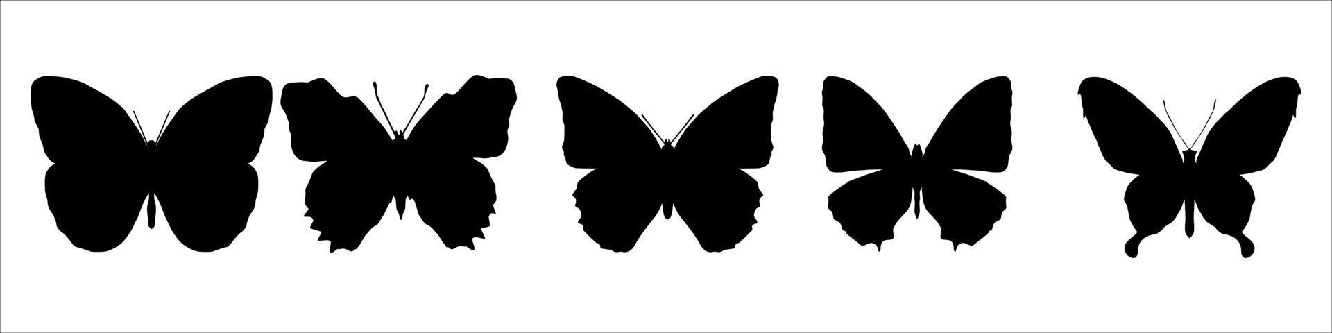 Butterflies silhouette set vector eps 10