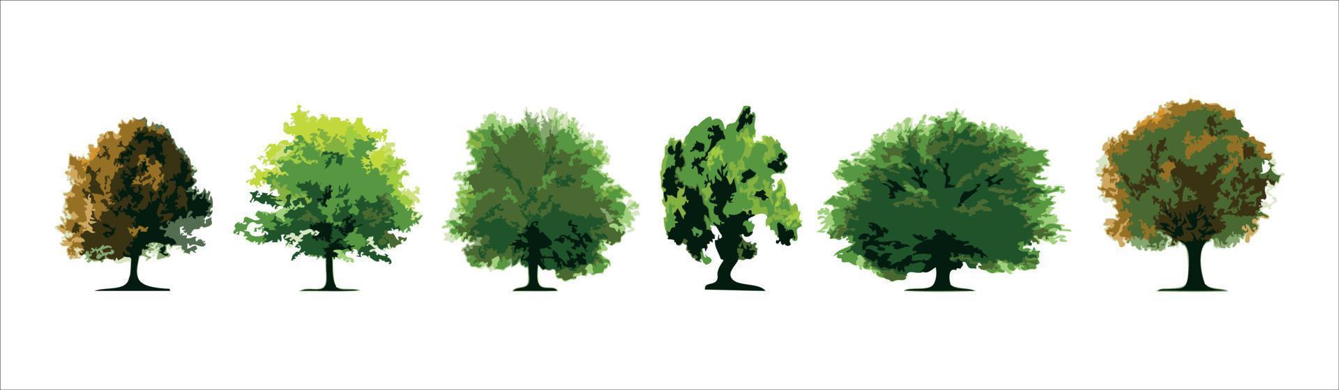 Vector file of many style trees