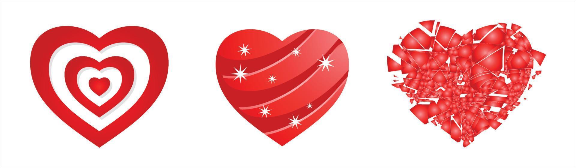 Hearts set vector