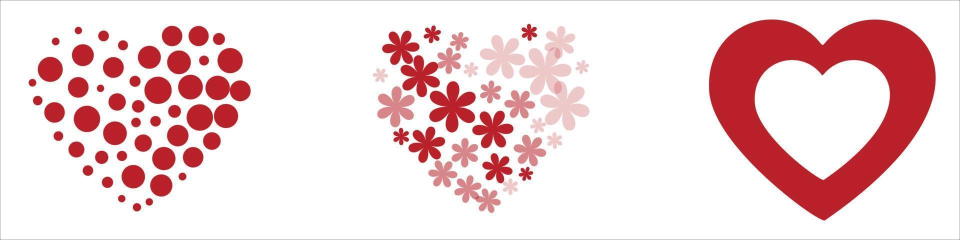 Set of hearts vector