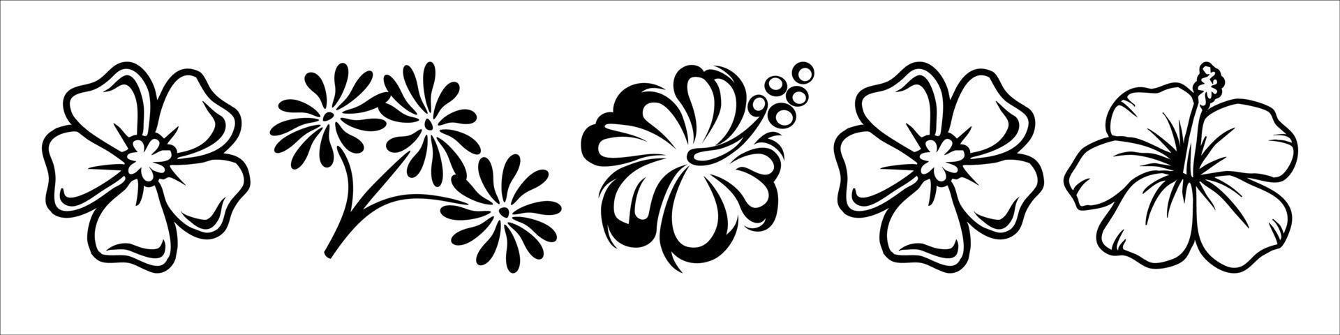 Hand drawn flowers vector