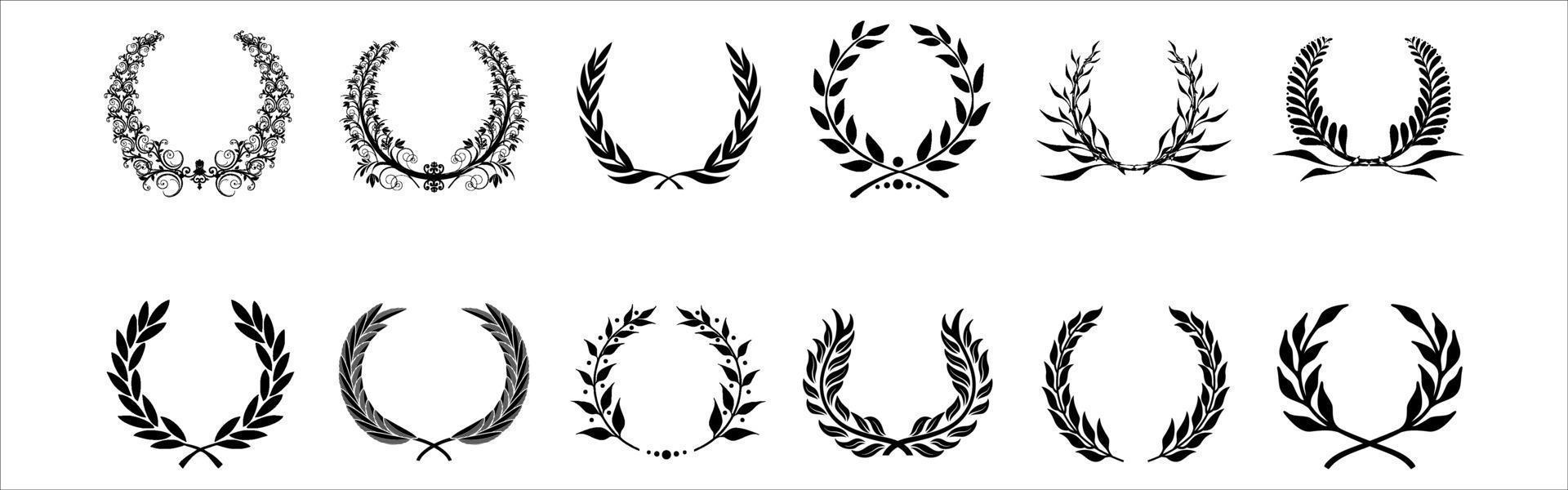 Laurel wreath of victory icon vector