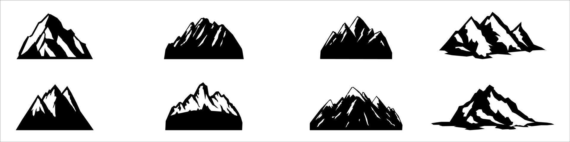 Snowy mountain peaks vector