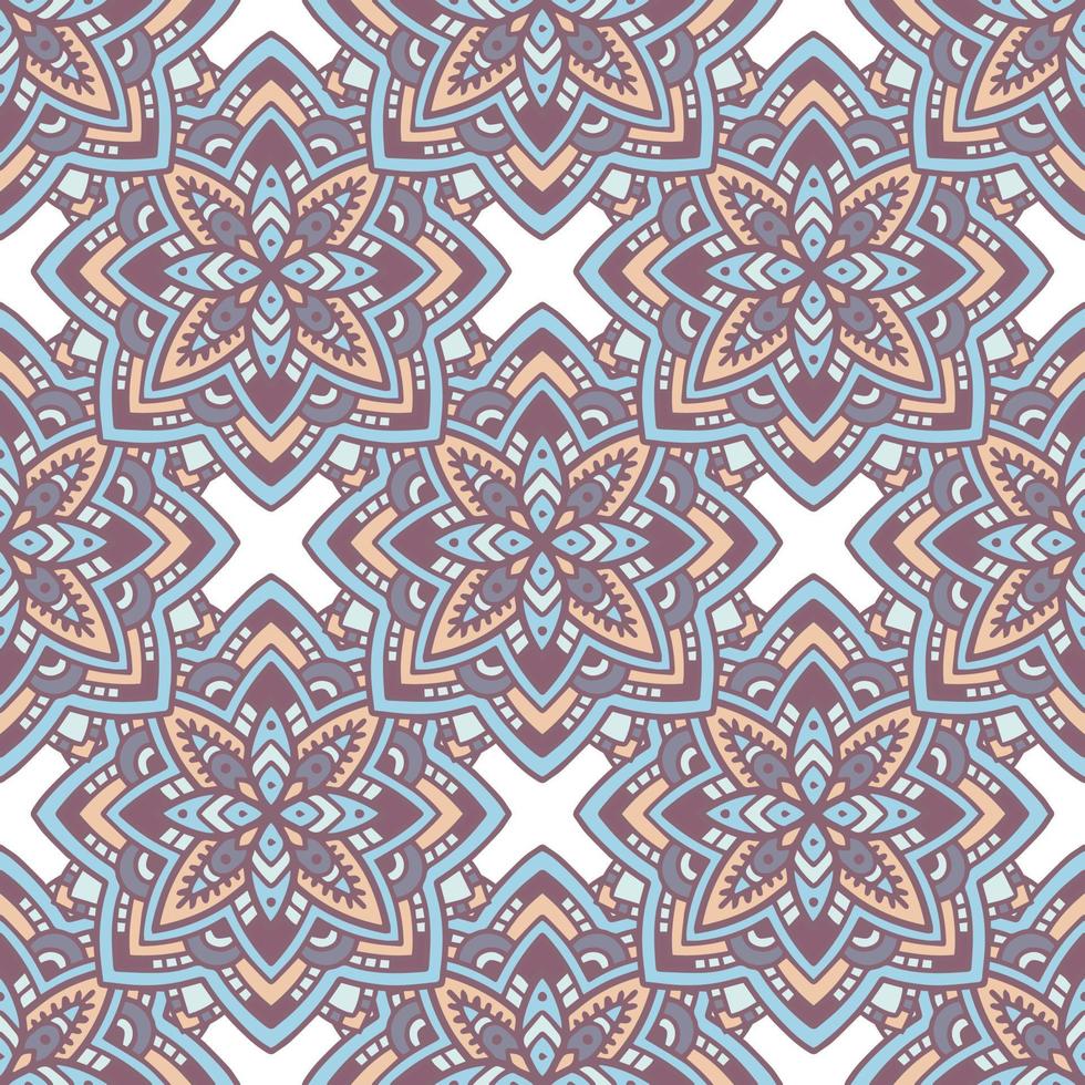 Ethnic mandala pattern, outline and hand drawn style vector