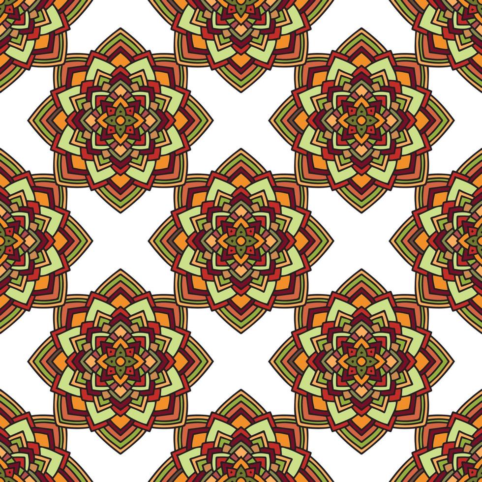 Seamless vector decorative ethnic pattern with geometric ornaments. Background for printing on paper, wallpaper, covers, textiles, fabrics, for decoration, decoupage, scrapbooking and other