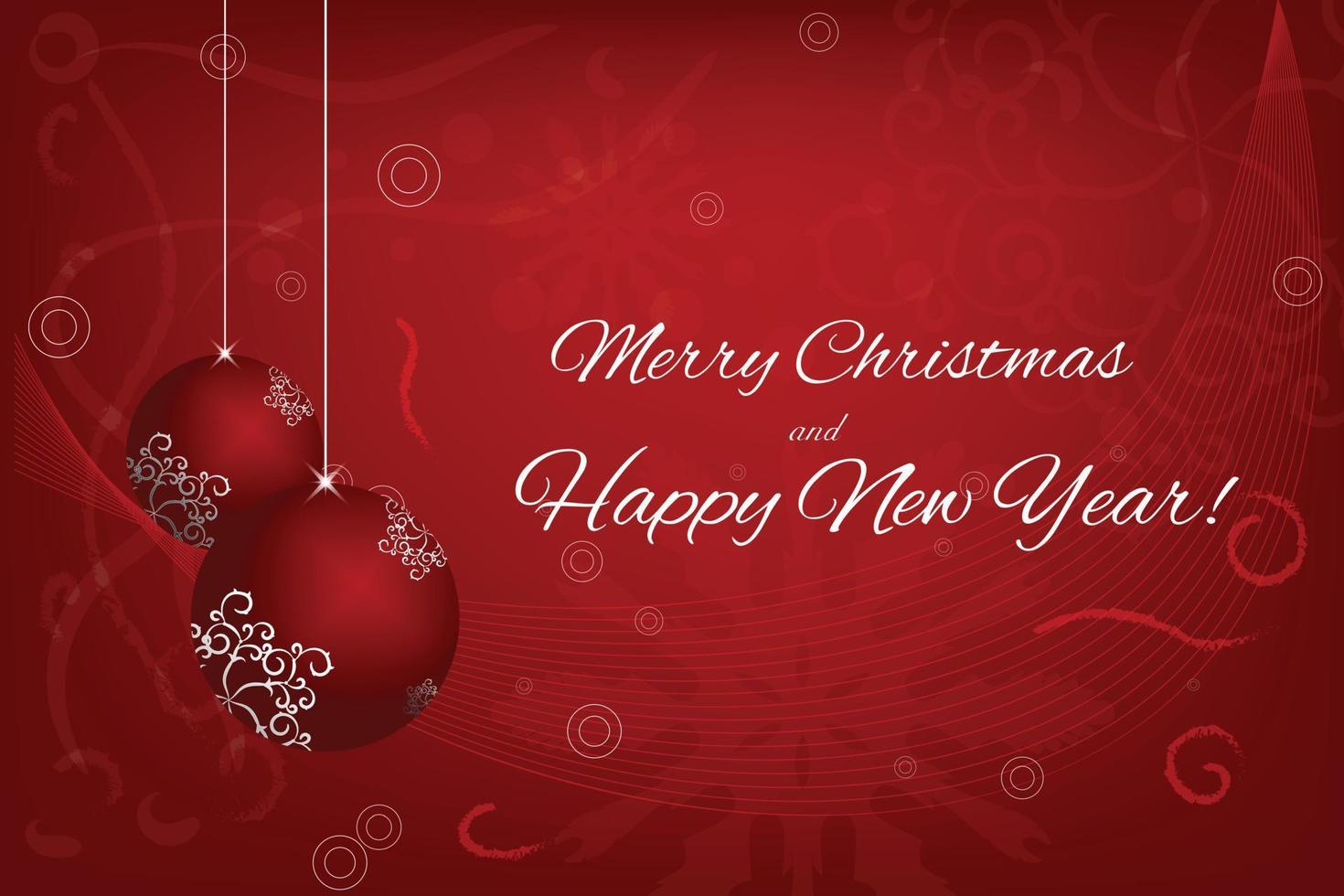 Merry Christmas and Happy New Year invitation card, banner, design element. Vector illustration.
