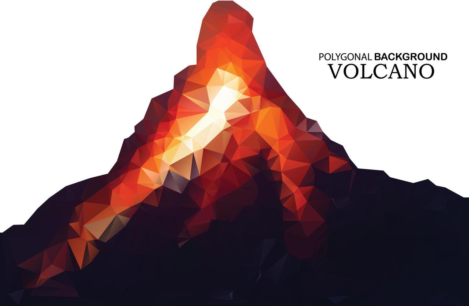 volcán en estilo polígono bajo. Fondo abstracto para diseño ilustración vectorial. vector