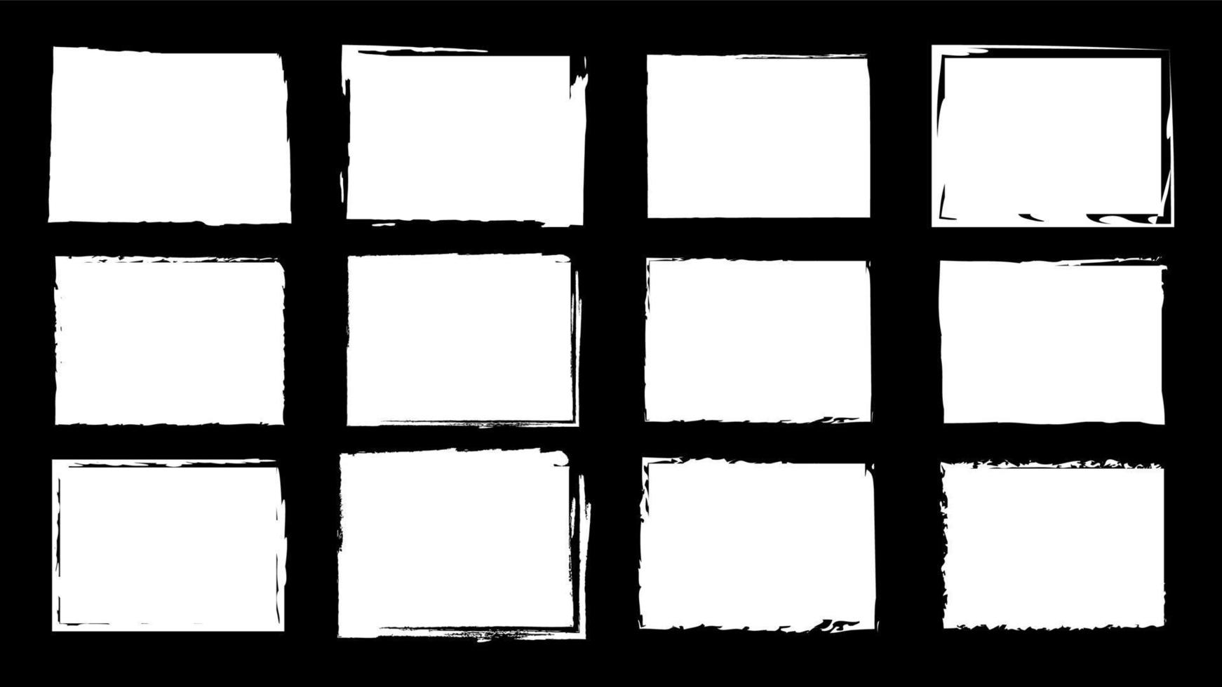 Dirty frames grunge. Ink brush strokes. distress textures of a square vector