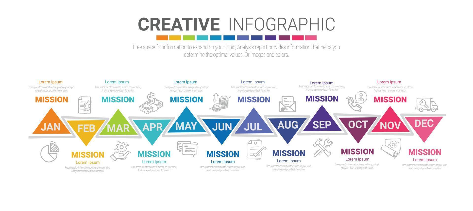 Infographics element design for all month vector