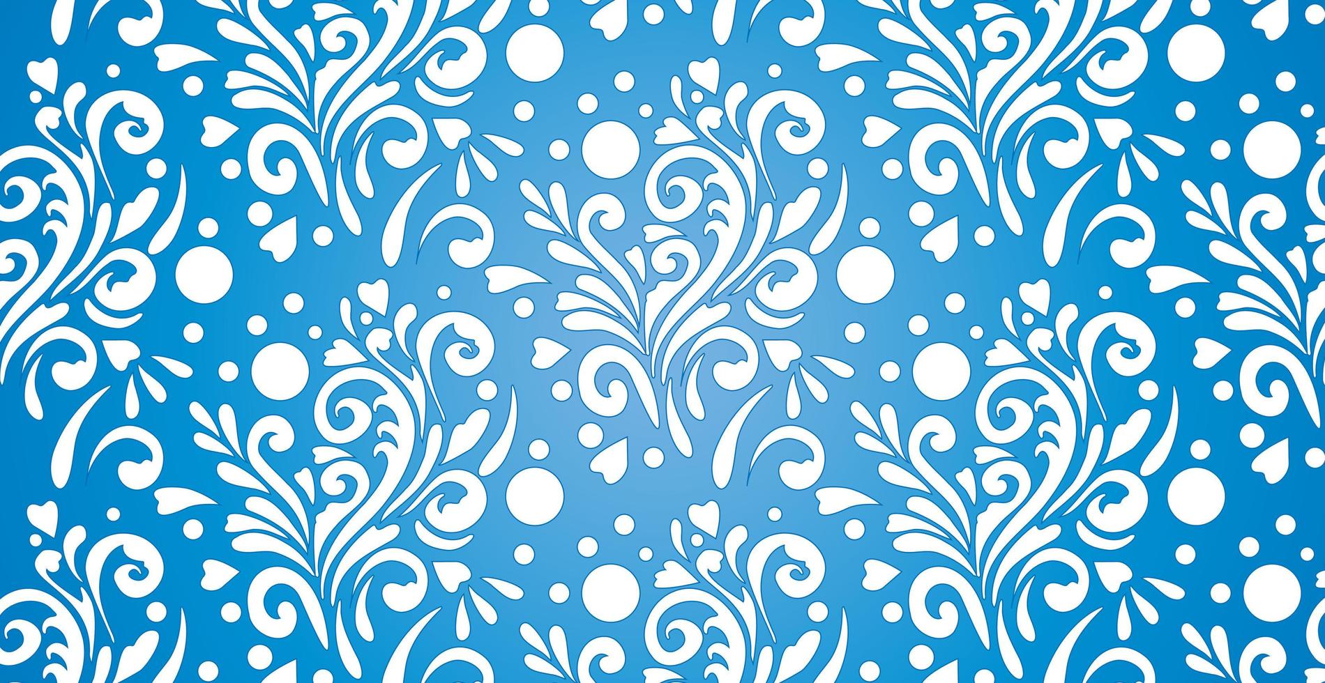 Abstract frosty patterns, panoramic blue and white web pattern background - Vector