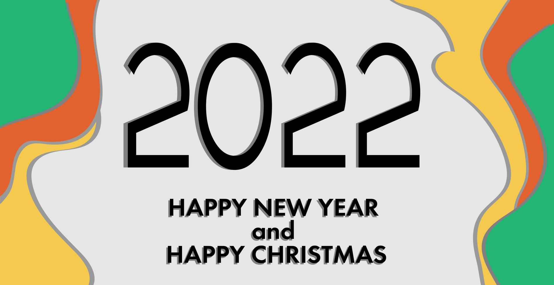 Happy new year 2022, christmas holiday, web banner for advertising - Vector