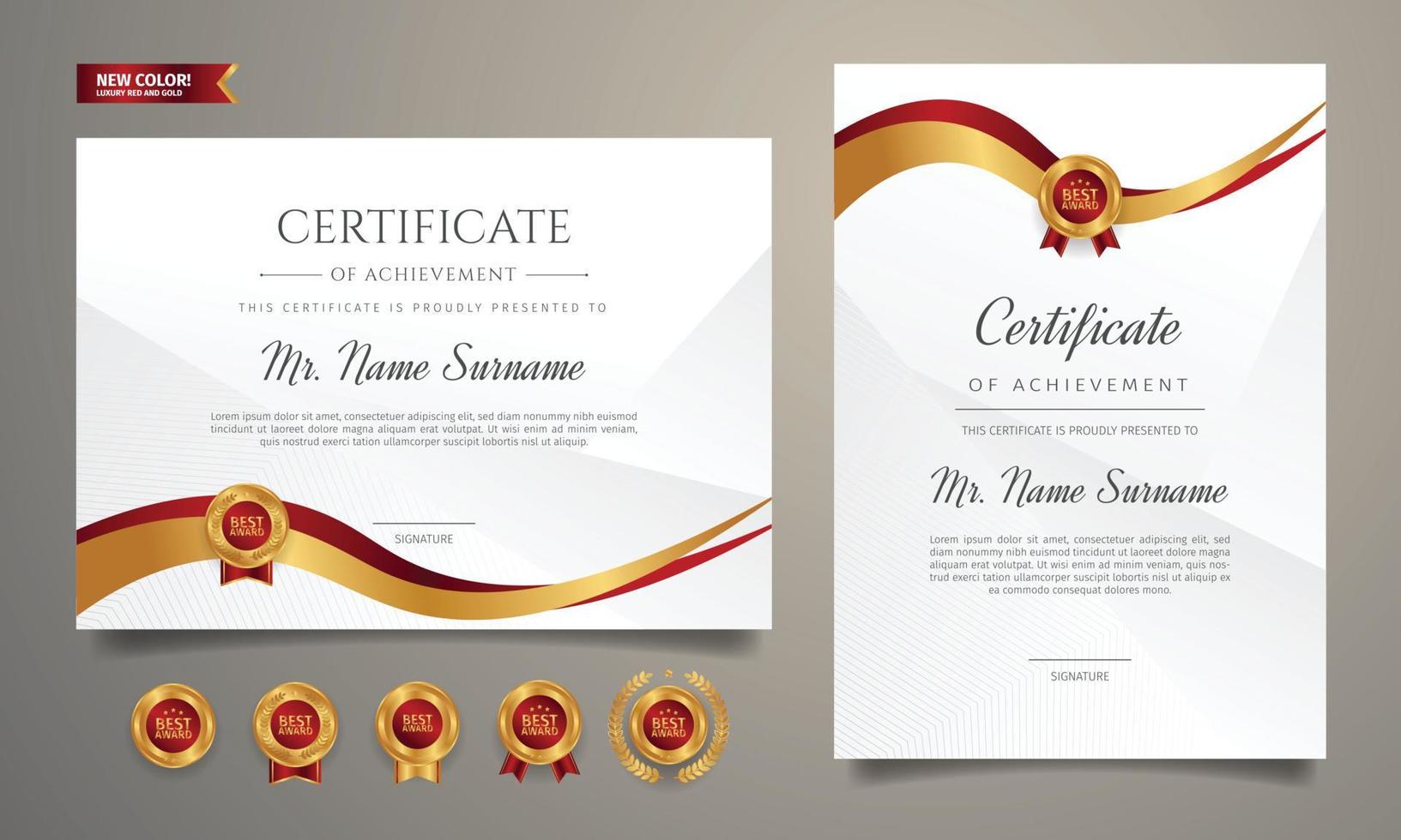 Certificate of achievement template vector