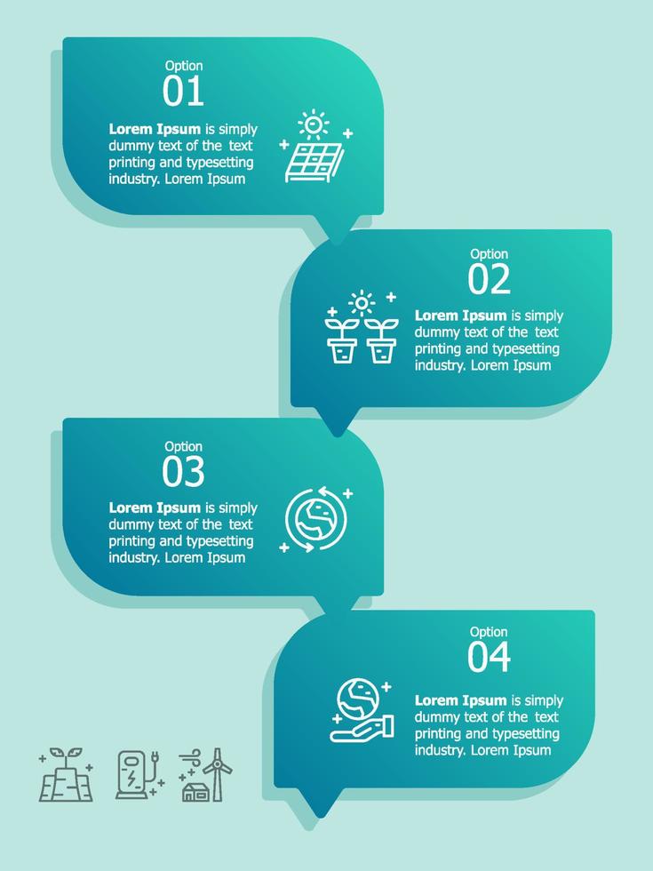 abstract environment with icons 4 options vertical infograhpics vector