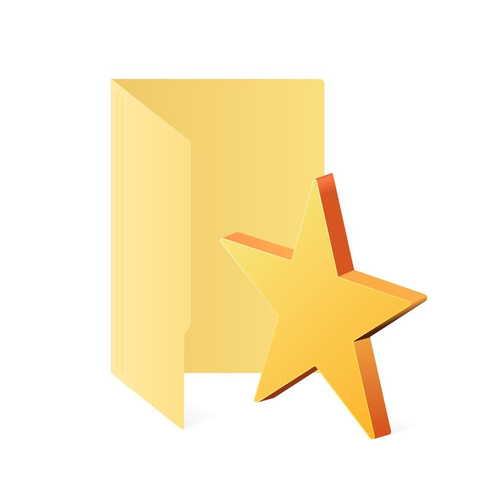 Favorite folder with star icon isolated on white background vector