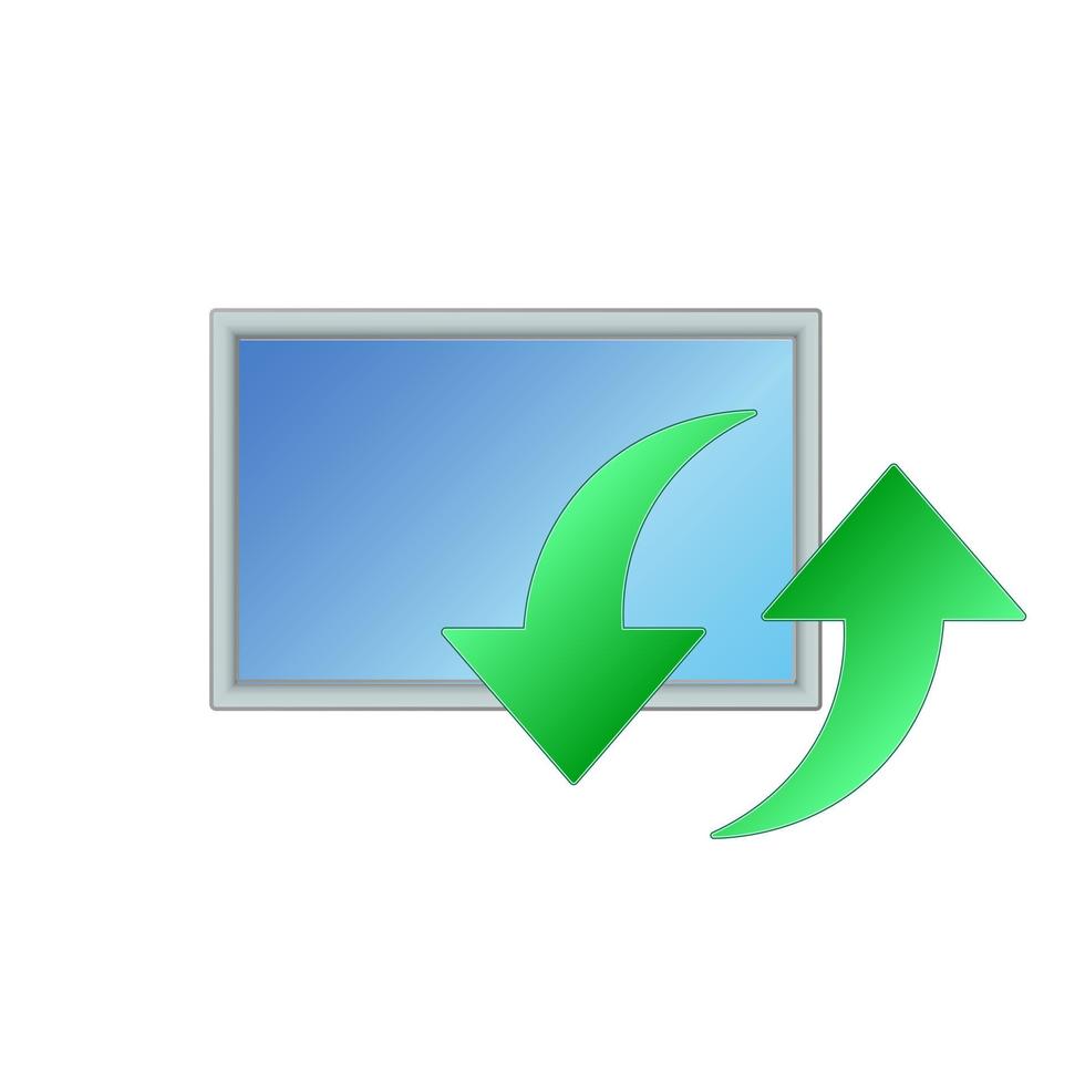 icono de monitor con icono de carga de descarga para computadora personal vector