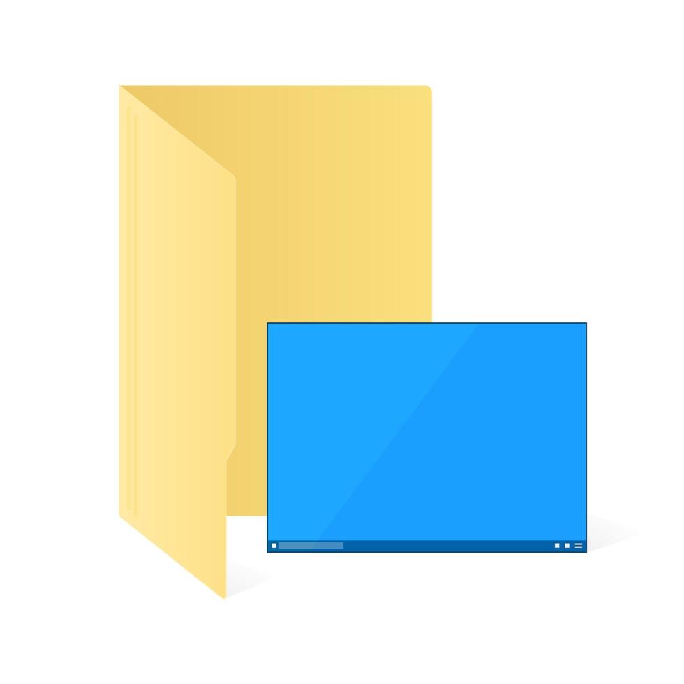 File computer folder with desktop icon isolated on white background vector