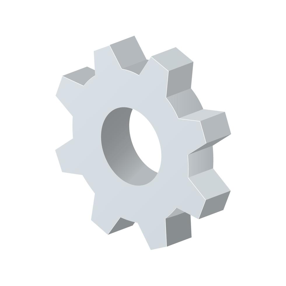 Volumetric gear icon Settings icon isolated on white background vector