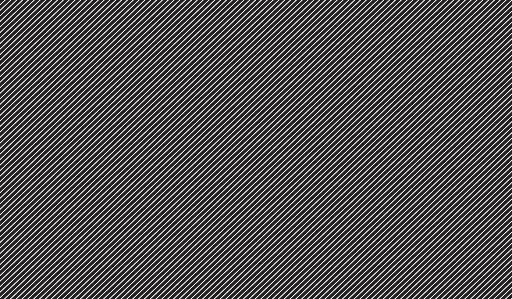 Diagonal lines pattern. White lines on black background. Simple repeat ornament. Vector illustration.