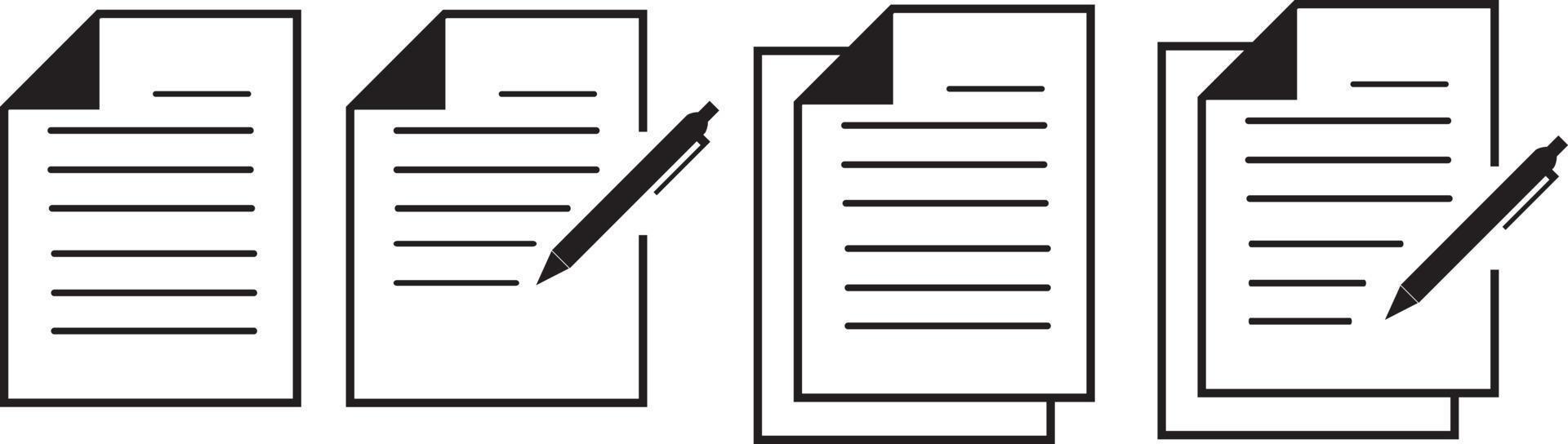 Document icons set. Contract icon vector