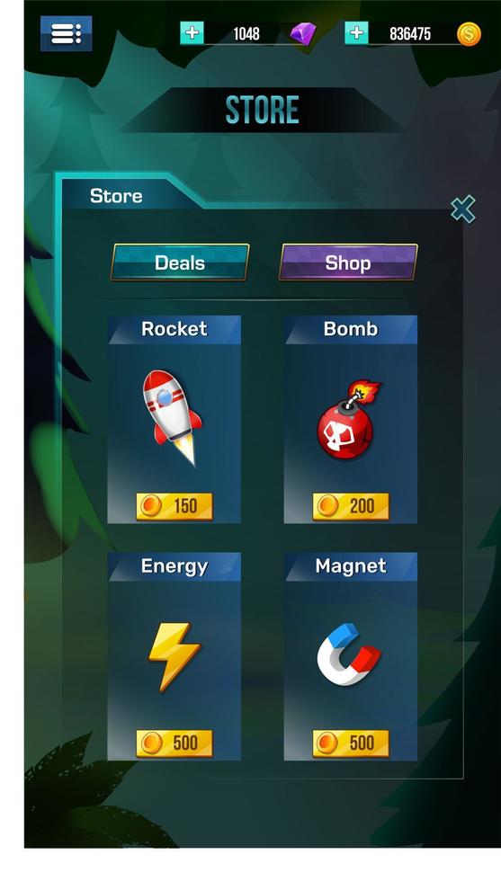 Stylize Game UI elements menu popups vector